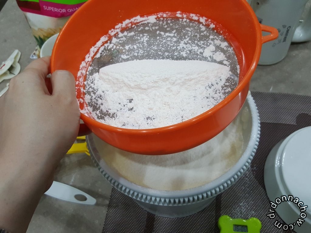 Adding in the flour
