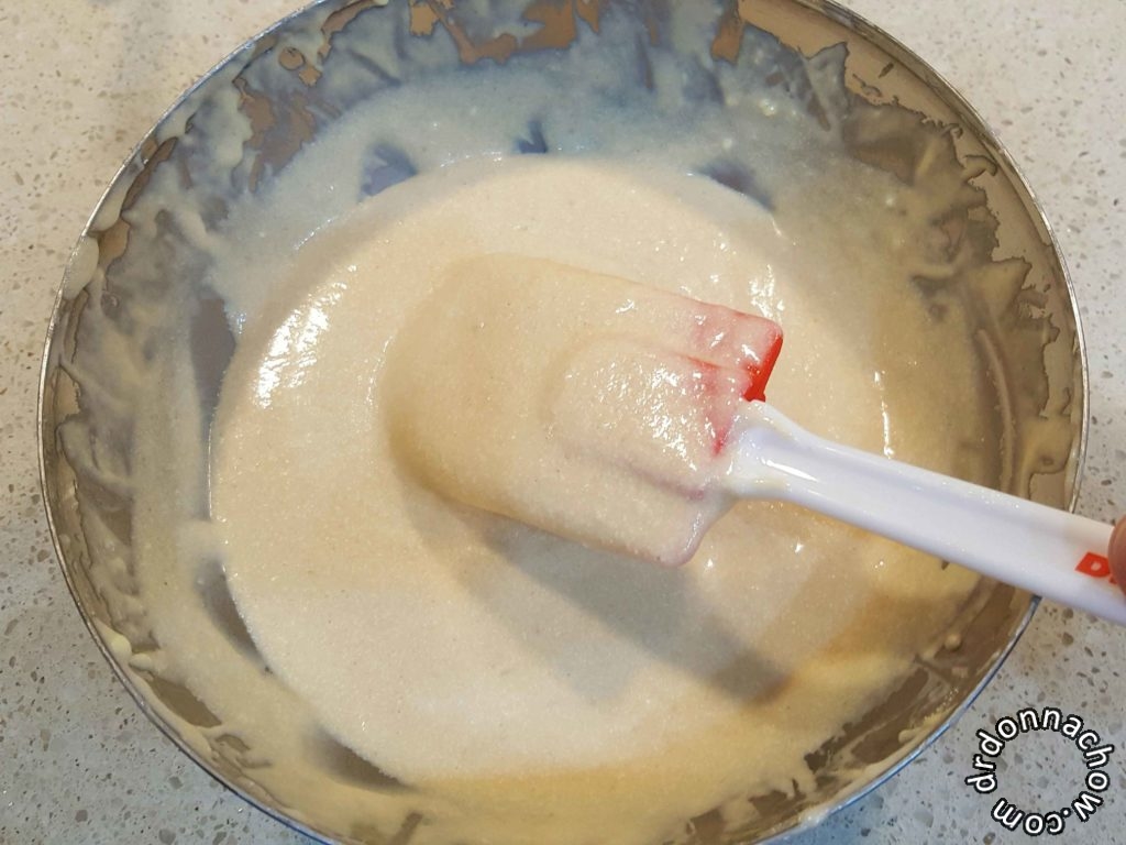 The smooth pancake batter