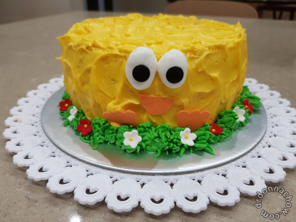 The completed chicken cake